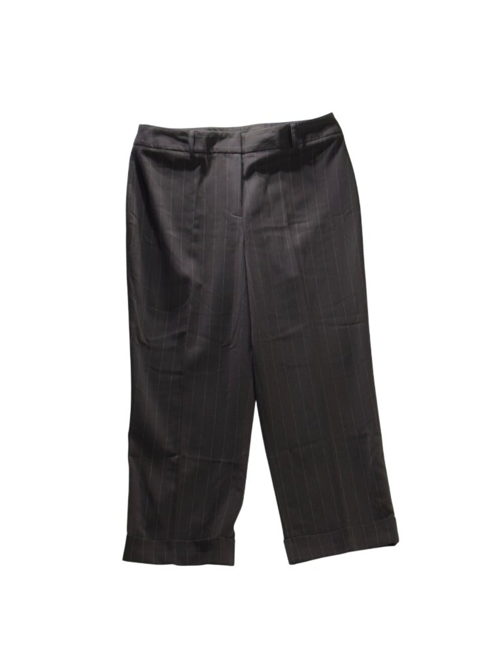 Pantology Womens Pinstripe Trousers Brown Size 14 Polyester/Rayon/Spandex